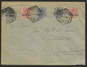 Spanish Morocco covers 1926 Airmailcover Larache-Sevilla by Air to Barcelona - Picture 1 of 2