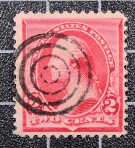 Scott 220 - 2 Cents Washington - Target Fancy Cancel - Picture 1 of 1