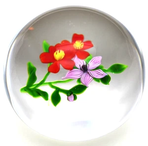 GRAND beau presse papier en verre VICTOR TRABUCCO jardin FLEUR fleurs art - Photo 1/8