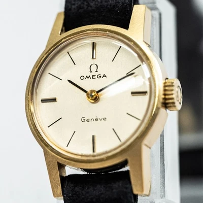 **NEAR MINT** Vintage OMEGA Geneve Cal.485 Hand Winding Gold Ladies Genuine Belt - Image 1 of 4