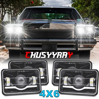 Faros LED DRL Fit Buick Electra 1975-1990 Regal 1982-1987 4 piezas 4x6 pulgadas Foto 1 de 4