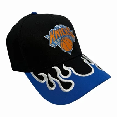 纽约 Knicks 蓝色黑色火焰赛车帽纽约 TRENDY RETRO — 第 1/3 张图片