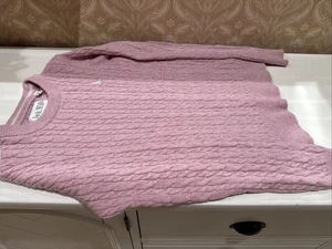 NUEVO Suéter Pullover Jack Wills Para Mujer Talla 2 Rosa Lana Merino Tejido con Cable - Imagen 1 de 5