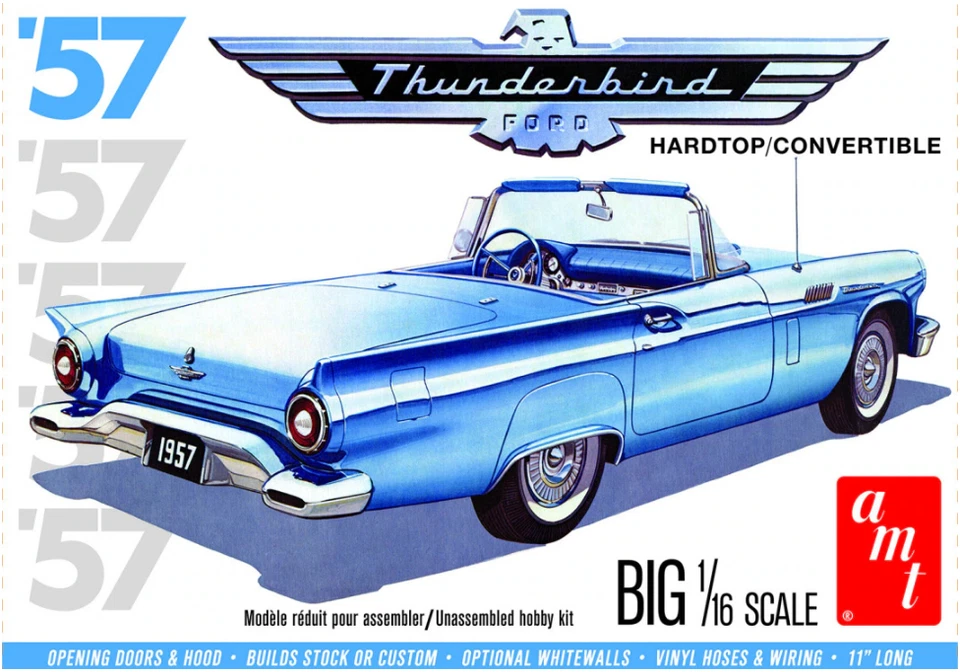 Model plastikowy Hardtop/Convertible '57 Thunderbird - AMT 1206 skala 1/16 - Immagine 1 di 1