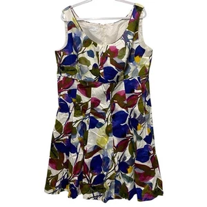 London Times Woman Plus 18W Sleeveless Dress Floral Abstract Fit Flare Line Zip - Picture 1 of 9