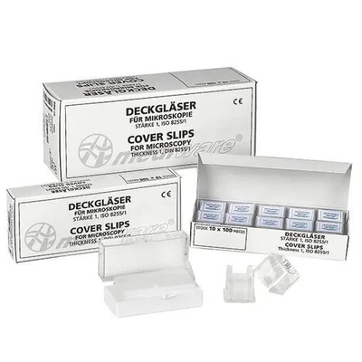 MARKENLOS Mediware Deckgläser ungeeicht Mikroskopie verschied. Größen Laborglas Klar