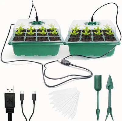 Seed Tray Propagator Unit with Lights and Lids for Seed Germination - Image 1 of 4