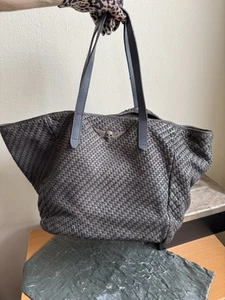 ZADIG & VOLTAIRE GEFLOCHTENES LEDER GRAU BEUTELTASCHE REISE WEEKENDER XXLARGE - Bild 1 von 13