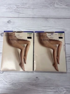 2 Pr East 5th Sheer Caress Subtle Shapers Pantyhose JCP 6309. Average TAUPE New - Picture 1 of 2
