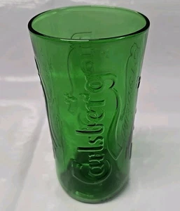 Carlsberg Beer Glass Vintage Green With Raised Letter Logo - Picture 1 of 14