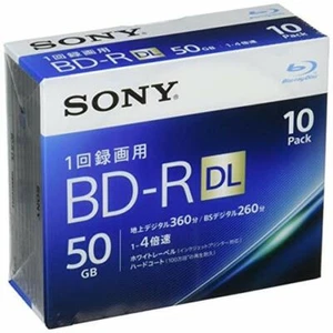 Sony BD-R DL 10pack 50GB 4x Printable Blu-ray Disc BD R Blank Disc Japan Import - Picture 1 of 2