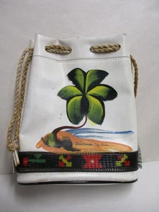 Vintage Souvenir Handtasche Guantanomo Bay Palme 6x7 cm - Bild 1 von 3