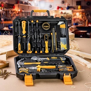 100 pz set di strumenti di riparazione casa set kit strumenti da donna rosa con custodia - ToughHub - Foto 1 di 9