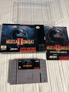 Mortal Kombat II 2 Complete In Box SNES Super Nintendo Box Manual Cartridge  - Picture 1 of 9