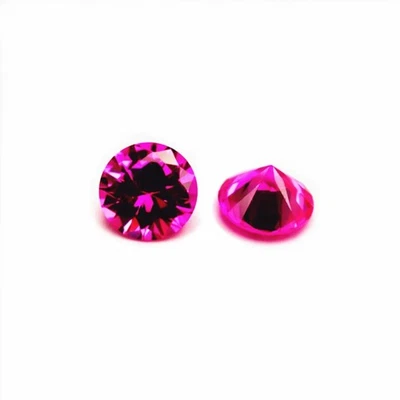 Pink Ruby Mohs Hardness 9 Round Faceted Gemstone Brilliant Cut Ruby Gem - Image 1 of 4