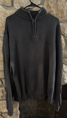 Chaps Quarter Zip Pullover Sweater Mens 3XL Navy Blue Mediumweight Soft Business - Image 1 of 4