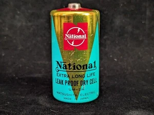 NOS Vintage NATIONAL Flashlight Dry Battery - Display Only - Size "C" Dead - Picture 1 of 8