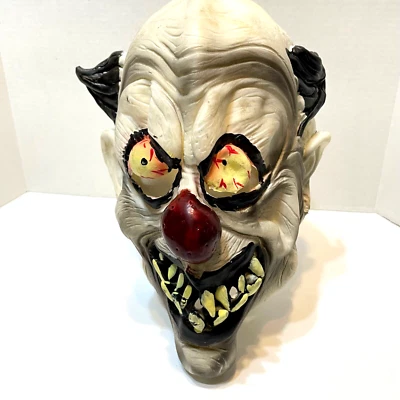 Halloween Scary Clown Latex Rubber Adult Face Mask Red Nose Horror - Image 1 of 4