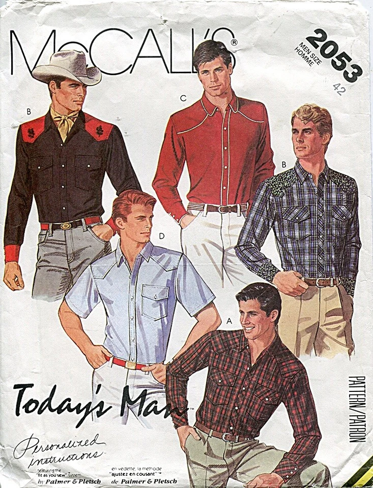 McCall's Palmer Pletsch Pattern 2053 Men's Shirt ~ Western ~ Rodeo ~ Chest 42 - Image 1 of 1