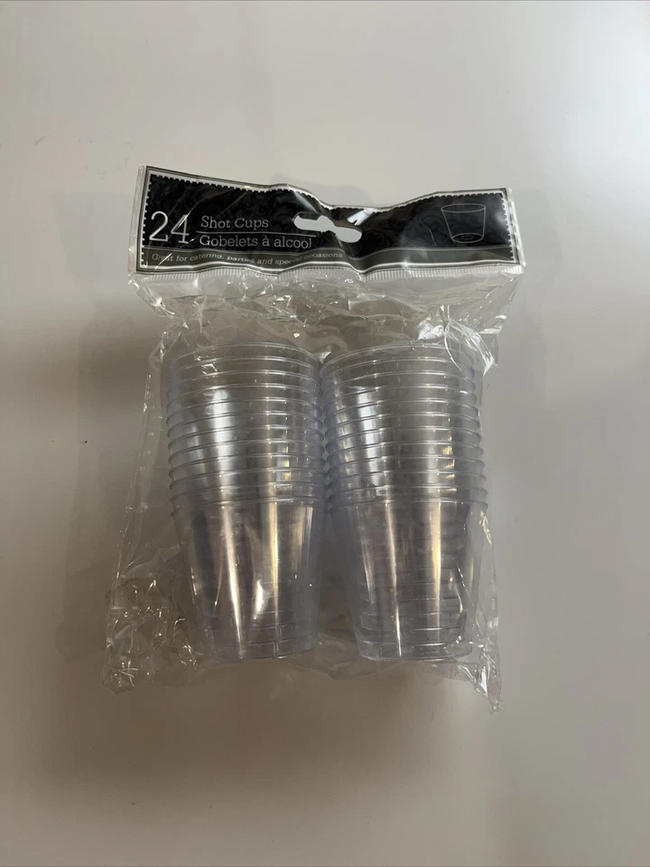 24 Shot Glasses Plastic Great for Catering, Parties special occasion NEW - Image 1 of 1