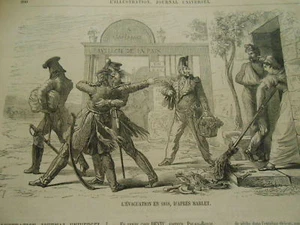 Gravure 1873 - L'évacuation en 1818 d'après Marlet - Picture 1 of 1