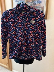 Eddie Bauer Youth Girls Quest Fleece 1/4 Zip Pullover Navy Printed L 14/16 - Picture 1 of 3