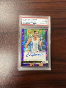 2024 Topps Chrome Tennis Lindsay Davenport Purple Sapphire Auto 04/10 PSA 8 SSP  - Picture 1 of 3