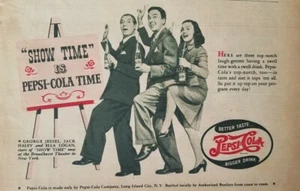 1943 Pepsi Cola Limonade George Jessel Jack Haley Ella Logan Anzeige - Bild 1 von 1