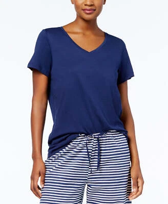 Hue V-Neck Cotton-Blend Pajama Top Blue S NWT! $35 - Image 1 of 2