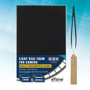 10x20cm Self-Adhesive Film Camera Repair Light Seal Baffle Foam Sponge Sheet 2mm - Picture 1 of 13