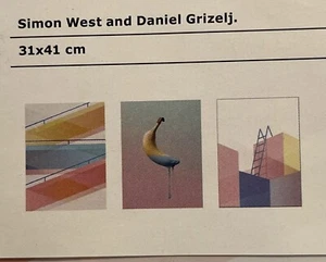 IKEA Simon West & Daniel Grizelj Bild Poster 3 Pack 12 ¼" x 16 ¼" Modern Art - Picture 1 of 9