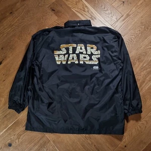 Star Wars / Trilogy Rain Coat 1996 Official Parka Size L Large Black - Picture 1 of 16