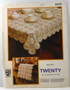 Mantel Patrón Twilleys Twilleys Nº 20 Crochet Algodón Vintage Hogar Chairback - Imagen 1 de 6