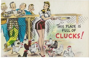 Postcard Cartoon, Linen (?) - Picture 1 of 2