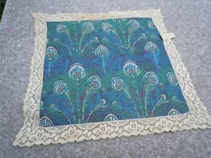 Vintage Liberty of London Hankie Cotton Square/Lace Edging Handkerchief - Picture 1 of 5