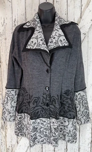 Cárdigan Suéter Colección Alpaca Peruvian Link Gris Talla Mediana - Imagen 1 de 8