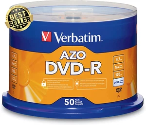 4.7GB up to 16X Recordable Disc AZO DVD-R 50-Disc Spindle 95101, Silver - Picture 1 of 7