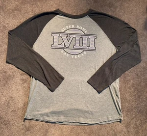 Super Bowl LV III 2024 NFL Sz XL Gray Long Sleeve Gray Shirt Las Vegas - Picture 1 of 6