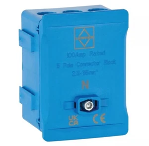 100A SINGLE POLE CONNECTOR JUNCTION BLOCK HENLY ISCO 16MM-25MM MAIN TALES BLUE - Picture 1 of 2