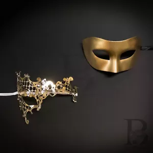 Maschera in maschera per coppie oro lusso veneziane coppie maschere W7344, M7131 - Foto 1 di 4