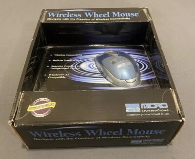 Vintage 2002 Micro Innovations PD680RF Wireless Wheel Mouse RF NIB Blue - Image 1 of 4