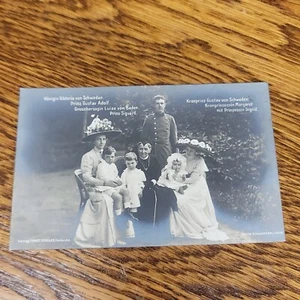 Königin Victoria Gustav & Margarete von Schweden & Kinder Lizenz Echt Foto Postkarte - Bild 1 von 2