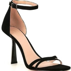 AD & Daughters Celina Negro Gamuza Correa al Tobillo Tacones 4” Elegantes Sandalias Talla 10 Nuevo en Caja - Imagen 1 de 7