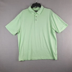 Ben Hogan Polo Shirt Mens Extra Large Green Striped Short Sleeve Preppy Golf - Picture 1 of 9