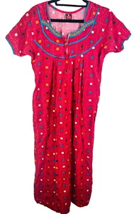 Abito da salotto Pommys Dream Wear rosa geometrico abito da casa caftano XL - Foto 1 di 7