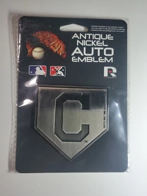 Cleveland Indians / Guardians Auto Emblem Car Decal Metal Antique Nickel Design - Image 1 of 4