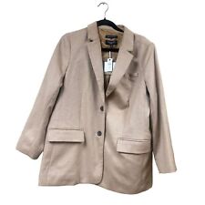 Talbots Womens Woven In Italy Tan Wool Blazer Size 16P NWT