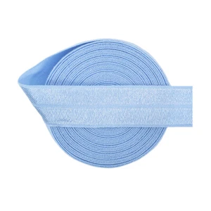 Abito da cucito lucido foldover elastico FOE 3/4" fascia in spandex semplice finitura 2 5 10 iarde - Foto 1 di 52
