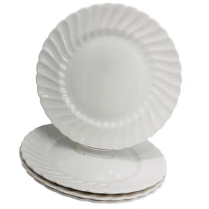 Royal Tuscan Whitecliffe Dover Dinner Plates White Swirl Edge 10.5" Set/4 READ - Picture 1 of 7