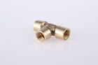 Brass 3/8BSP Female Thread Equal 3 Way T Shaped Tee Connector Adapter
